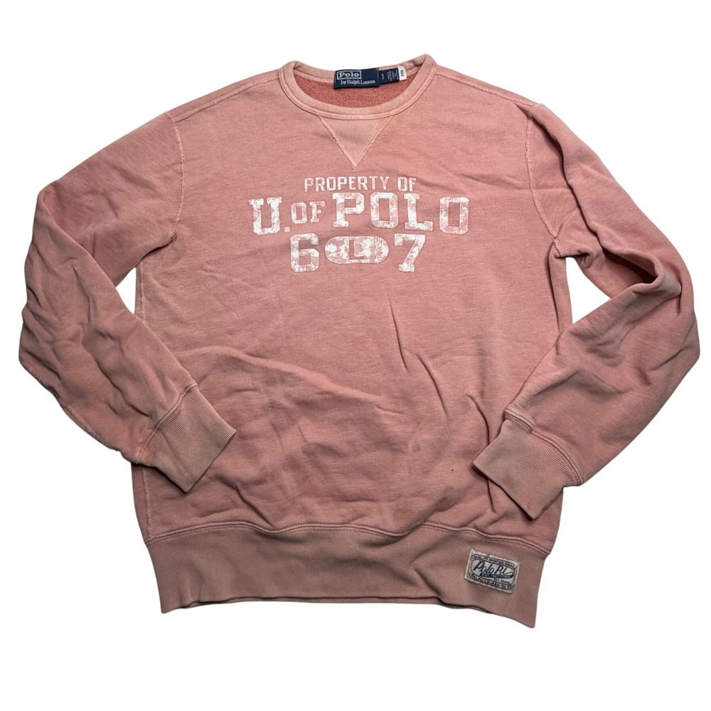 Polo Ralph Lauren Pink Collegiate Graphic Sweatshirt Property of U of Polo S